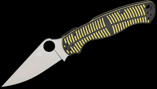 Spyderco Paramilitary 2 Salt Compression Lock Folding Knife 3.45" CPM-MagnaCut Satin Blade, Yellow/Black G10 Handles - C81GBKYLMCP2