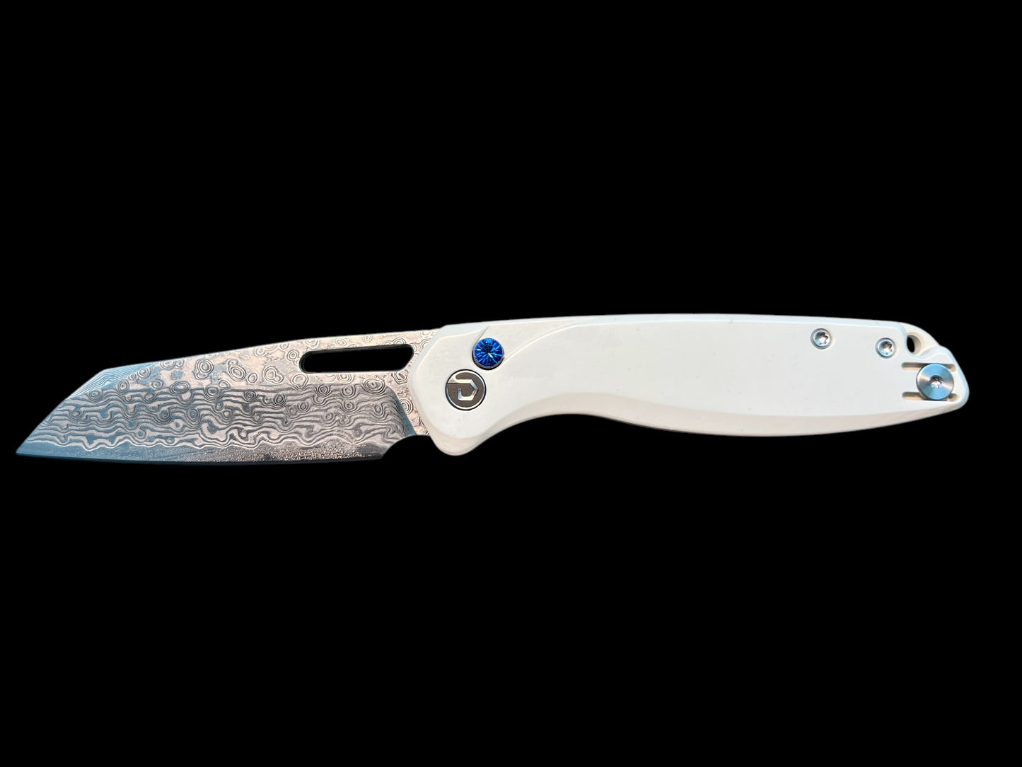 DEFCON WARHAWK T020WT 7.50" Button Lock White PEEK Knife