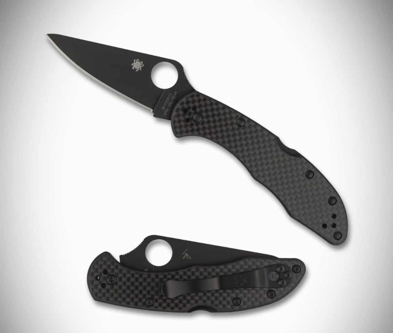 Delica 4 Carbon Fiber Scales TiCN Black CPM Cru-Wear - Distributor Exclusive