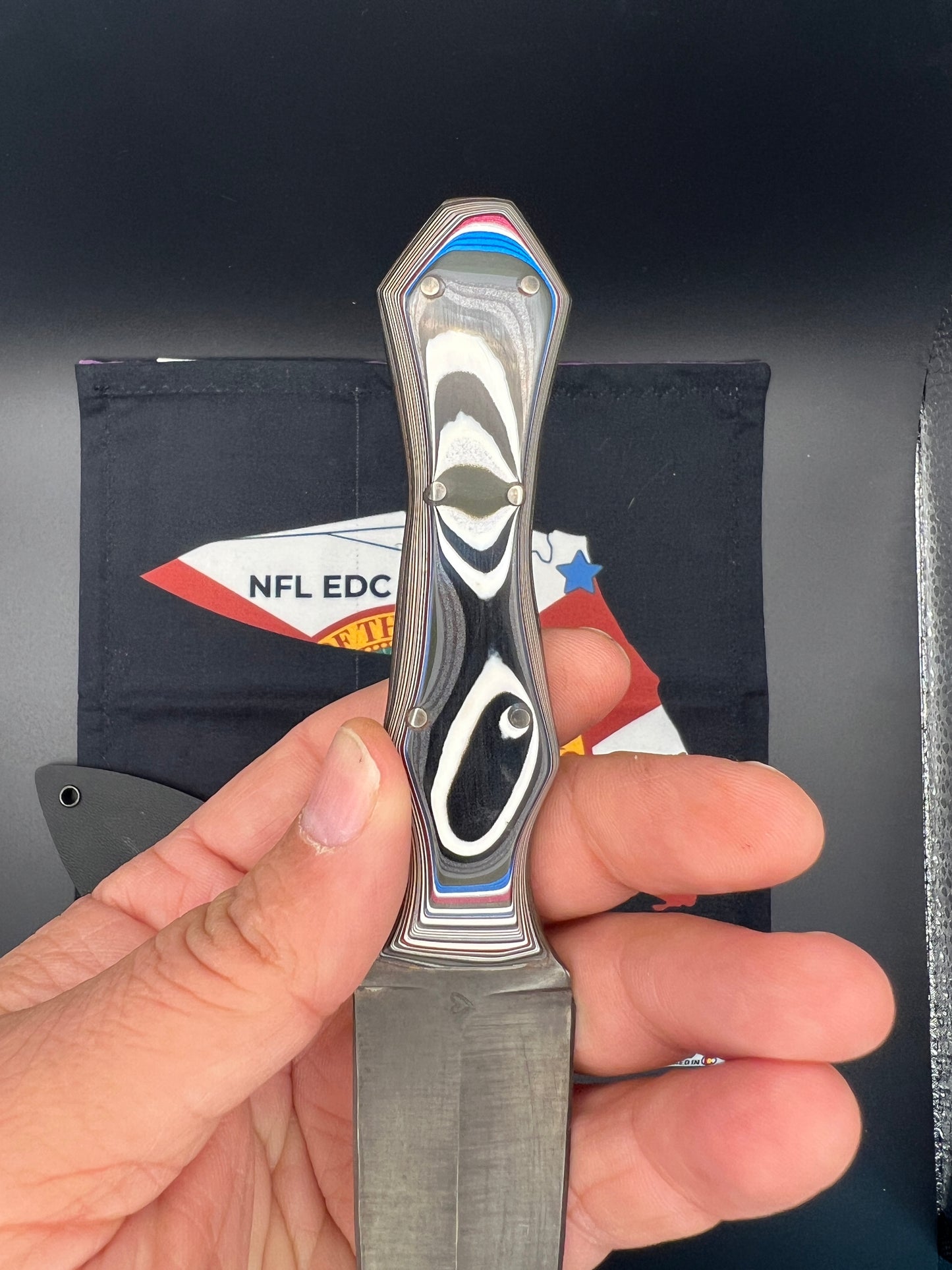 Full Heart Forge Dagger Kenworth Fordite Handle