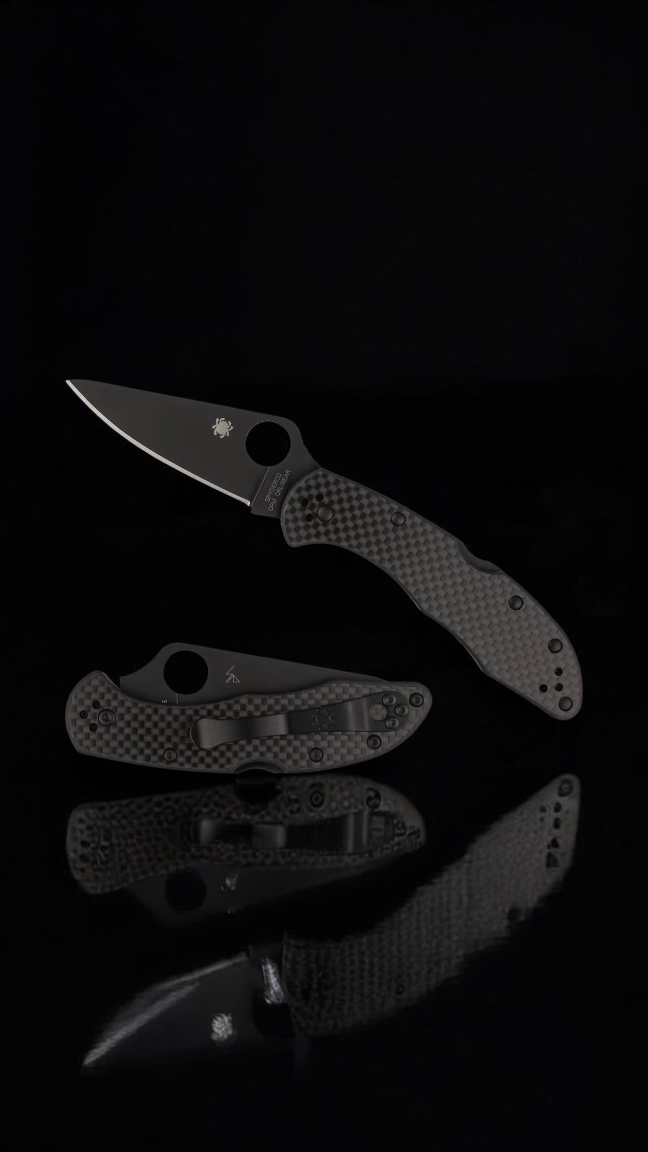 Delica 4 Carbon Fiber Scales TiCN Black CPM Cru-Wear - Distributor Exclusive