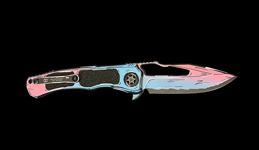 Heretic Knives Wraith V4 S/E Manual Knife Cel Shade Cotton Candy (3.6" CC) S/N 021