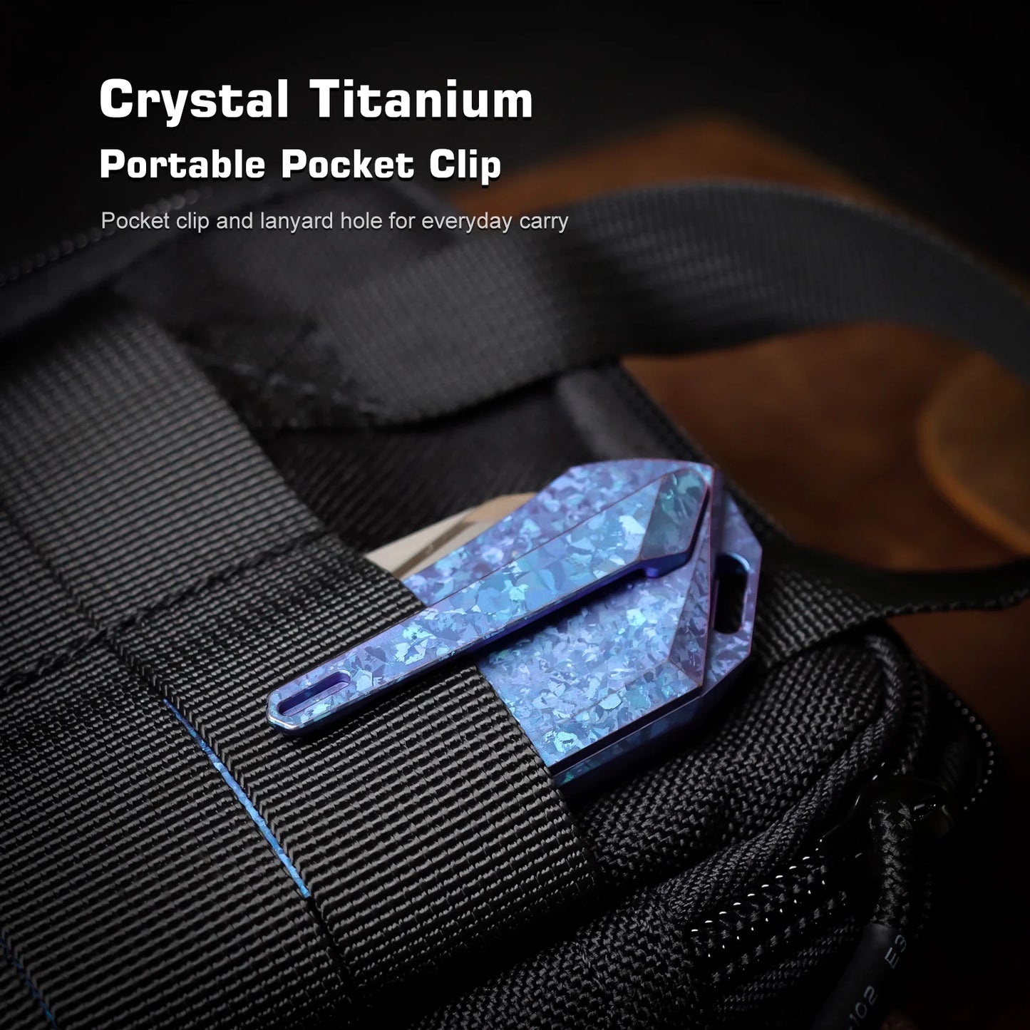 REMETTE RT-Woodpecker Liner Lock Knife Crystal Blue Titanium (3" Pearlescent) RTWP-IB