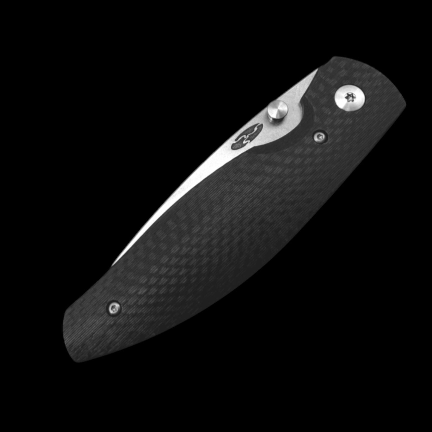 Three Rives Manufacturing TRM – Atom-MC-3D-CF – Atom Liner lock – Folding Knife – CPM MagnaCut Stonewash Drop Point – 3D Carbon Fiber – Black