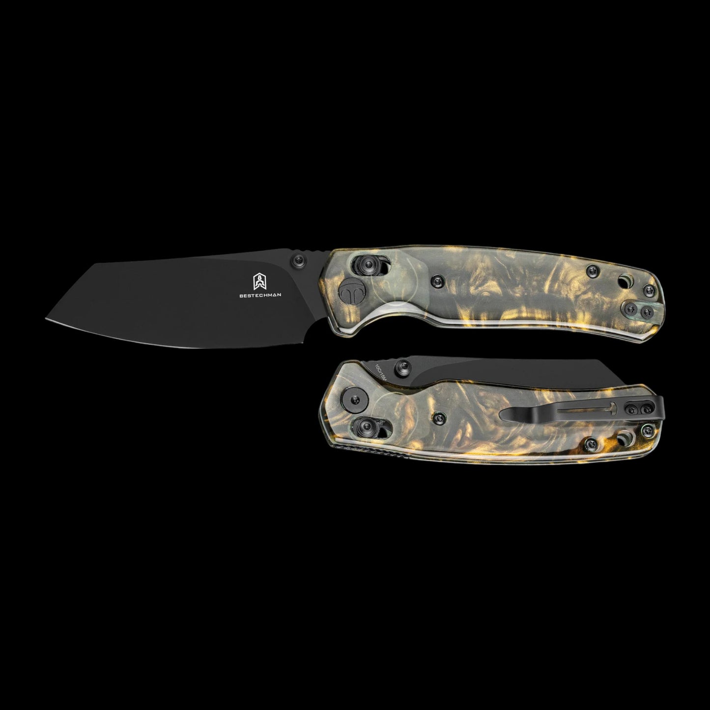 BESTECHMAN CICADA'S WING BMK06S: 3.15" 10Cr15MoV Blade, Resin Scales, B-Lock, Folding Knife