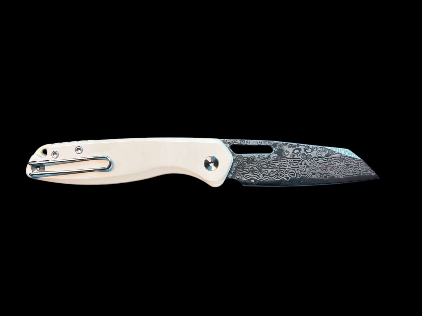 DEFCON WARHAWK T020WT 7.50" Button Lock White PEEK Knife