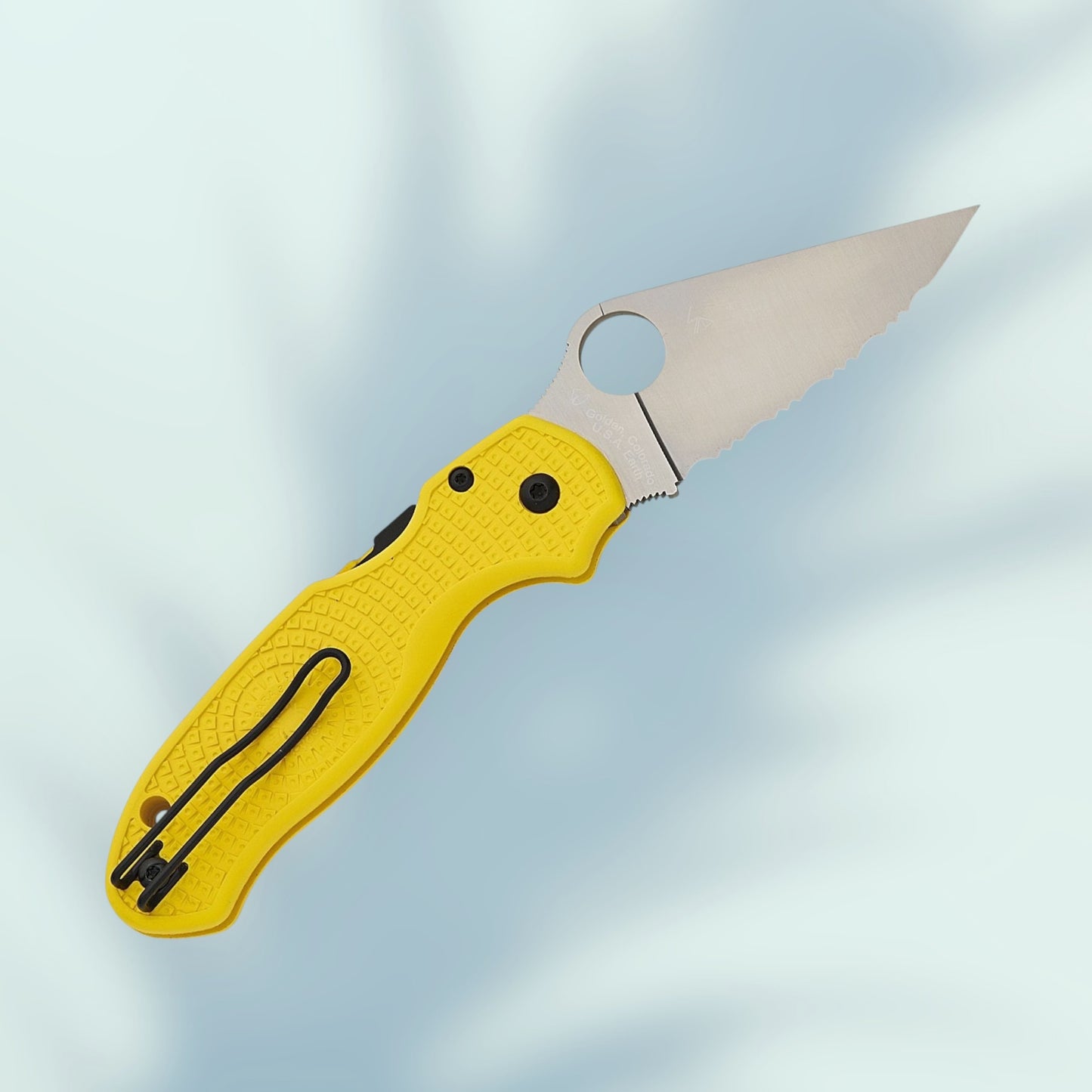 Spyderco Para 3 Salt Lightweight Compression Lock Folding Knife 2.92" CPM-MagnaCut Satin Serrated Blade, Yellow FRN Handles (Paramilitary 3) - C223SYL