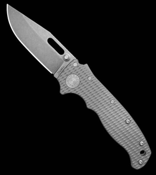 Demko Knives AD20.5 Clip Point Shark-Lock Knife Milled Titanium (3.2" SW 3V)