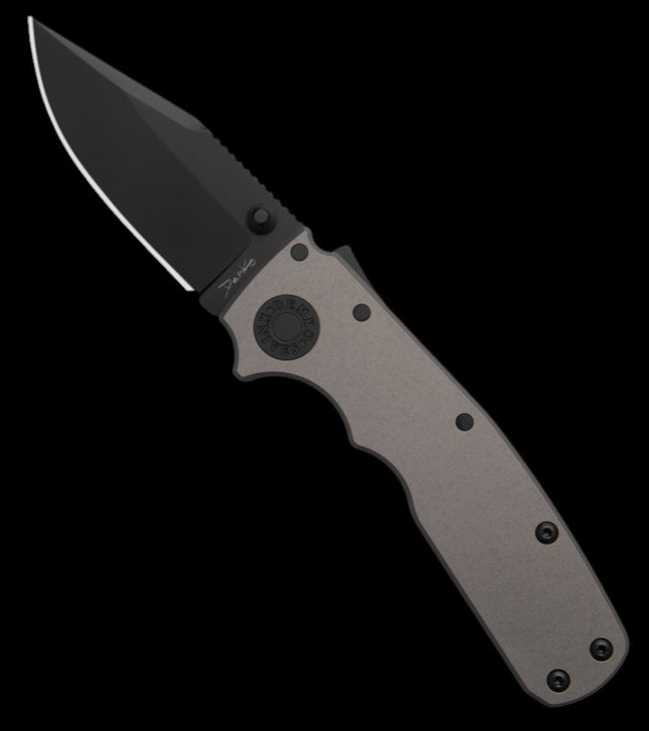 Demko Shark Cub Stealth Clip Point Artillery Gray Aluminum (2.75" Black 20CV)
