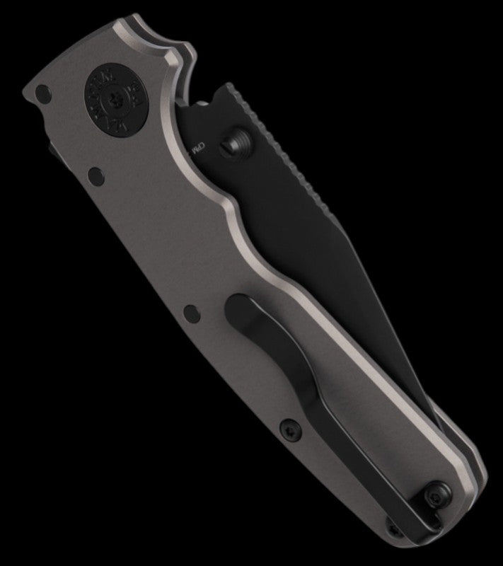 Demko Shark Cub Stealth Clip Point Artillery Gray Aluminum (2.75" Black 20CV)