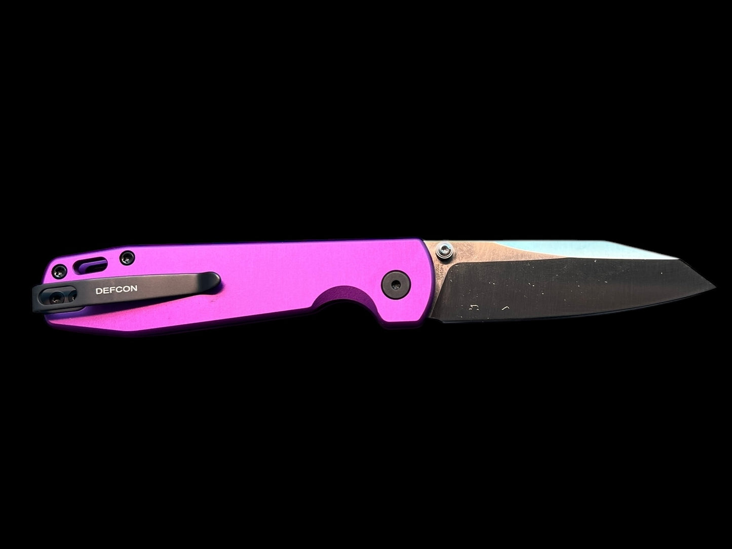 DEFCON TIER 1 TD014PP 7.25" Button Lock PurpleAluminum Knife