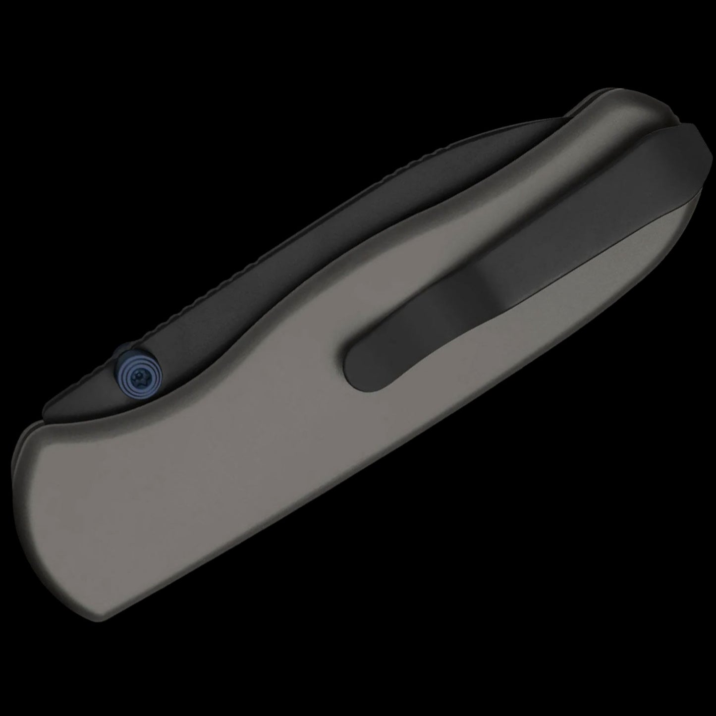 Kizer Cutlery Azo Drop Bear Zero Button Liner Lock Folding Knife 3.1" Elmax Matte Black DLC Ultra Drop Point Blade, Dark Gray Aluminum Handles, Reversible Bayonet Clip - Ki3619BDA1