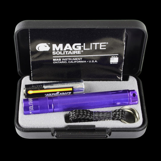 Maglite Solitaire 1-Cell AAA Incandescent Flashlight (Purple, Presentation Box)