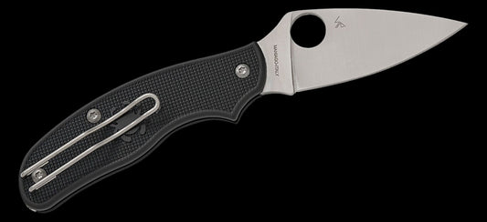Spyderco Metropolitan Lightweight Slipjoint Folding Knife 2.68" M398 Satin Leaf Shaped Blade, Black FRN Handles, Reversible Wire Clip - C213PBK