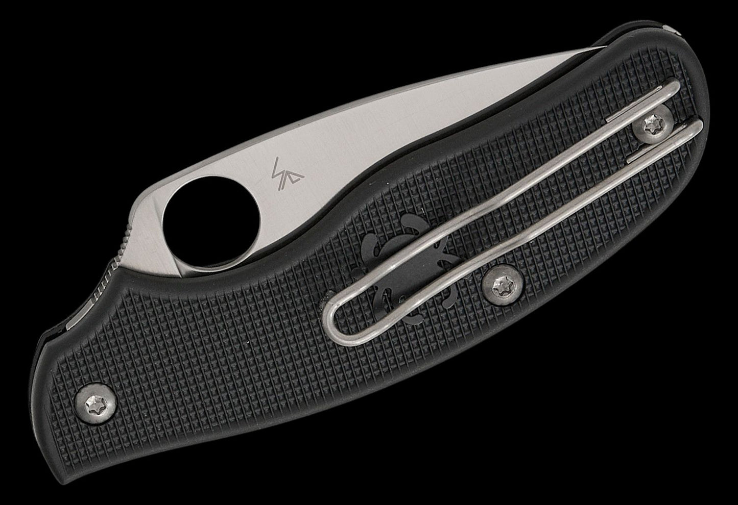Spyderco Metropolitan Lightweight Slipjoint Folding Knife 2.68" M398 Satin Leaf Shaped Blade, Black FRN Handles, Reversible Wire Clip - C213PBK