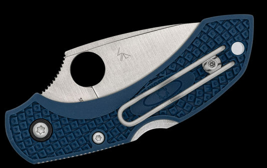 Spyderco Dragonfly 2 Lightweight Folding Knife 2.28" CPM-SPY27 Satin Plain Blade, Cobalt Blue FRN Handles, Lockback - C28PCBL2 - Seti City
