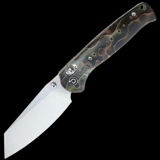 DEFCON TD024- ARTIFACT- Marble Resin Handle Axis Lock Folder