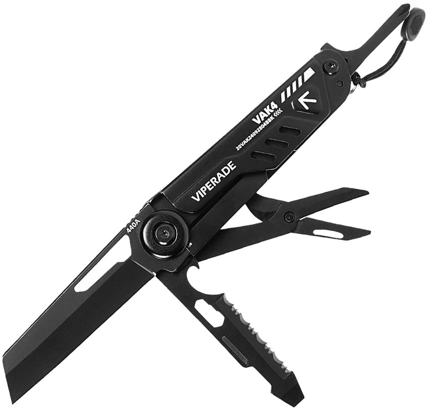 VIPERADE VAK4 Multitool Pocket Knife for Men, Multifunctional 21-in-1 Multitool Pocket Knife with Pouch, Outdoor Camping Survival and Everyday Use (K4-Black)