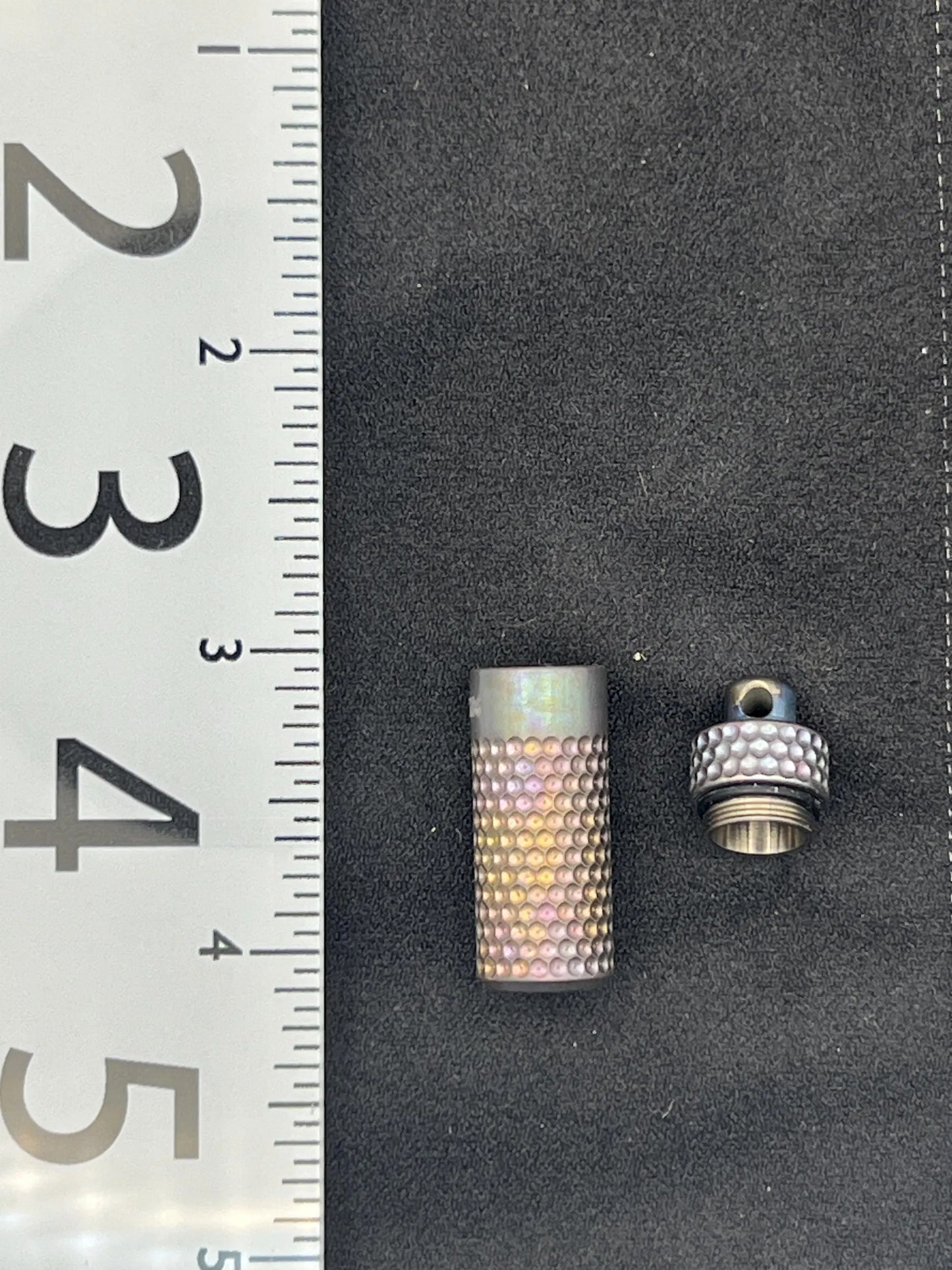 Titanium Capsule Titanium dimple pattern Anodized -MAR067 Fade
