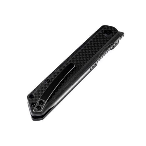 Kansept Knives Prickle Tanto Liner Lock Knife Carbon Fiber 3.5" Damascus
