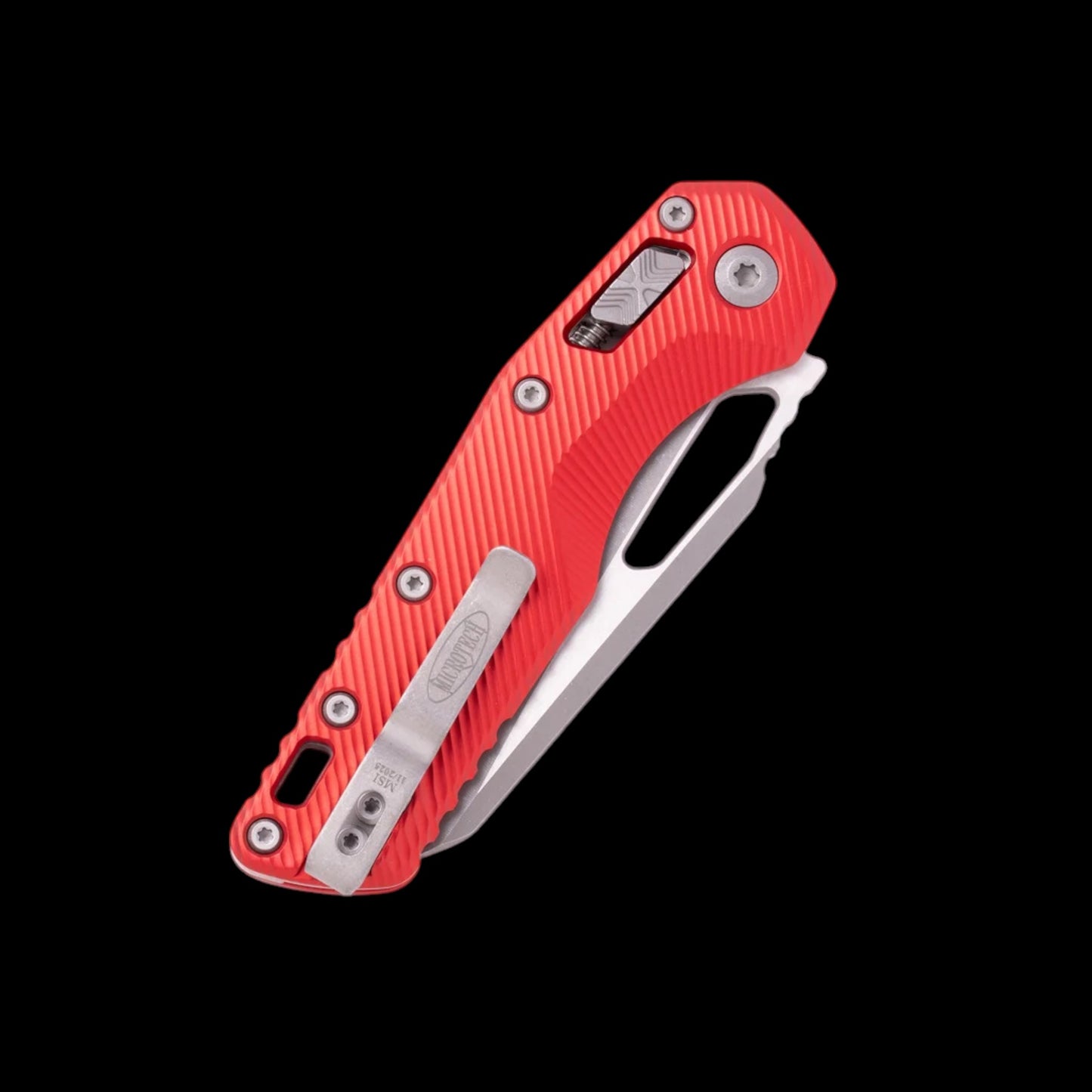 Microtech MSI Mini RAM-LOK Fluted Red Aluminum Handle Apocalyptic Standard 210M-10APFLRD