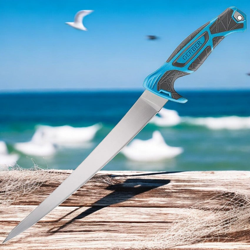 Gerber 3559 Controller Fillet Knife 10in with Blue Glass Reinforced Polypropylene Handle