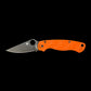 Spyderco Para Military 2 - 3.45" CPM-REX 121 Black ZrOC Blade Finish - HEX Pattern Orange G-10 Scales - CUTLERY SHOPPE EXCLUSIVE - C81GPORRX121BK2