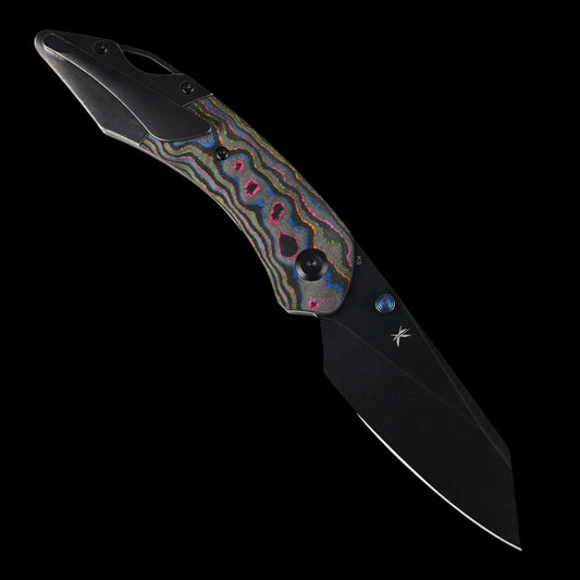 Kansept K9 | Bolster Liner Lock | 80S Camo Carbon & Blackwash Titanium | 3.63" CPM S35VN | Kenison Knives Design | K1151A3