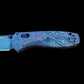 Benchmade 585BK-251 Gold Class Mini Barrage AXIS-Assisted Folding Knife 2.91" S90V Black DLC Battlewash Drop Point Plain Blade, Purple Haze FatCarbon Handles