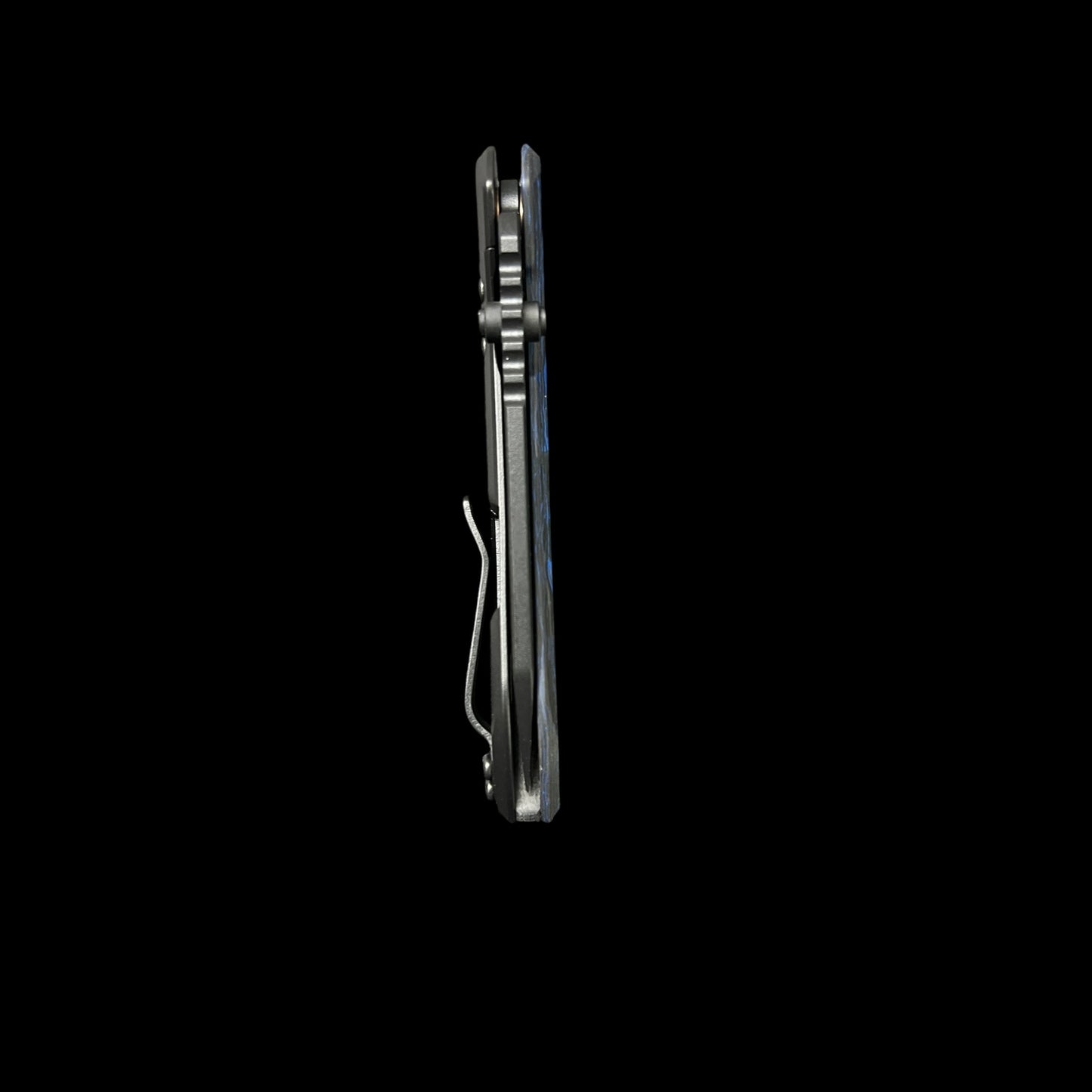 Millit Overland - Blue / Black Carbon Fiber - Black Collar & Backspacer - MagnaCut Black Cerakote Blade