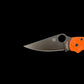 Spyderco Para Military 2 - 3.45" CPM-REX 121 Black ZrOC Blade Finish - HEX Pattern Orange G-10 Scales - CUTLERY SHOPPE EXCLUSIVE - C81GPORRX121BK2