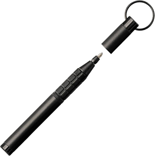 FISHER SPACE PEN Pen: Black, Trekker Space Pen, 1.1 mm, Capped, Bold, Black, Brass, Washable