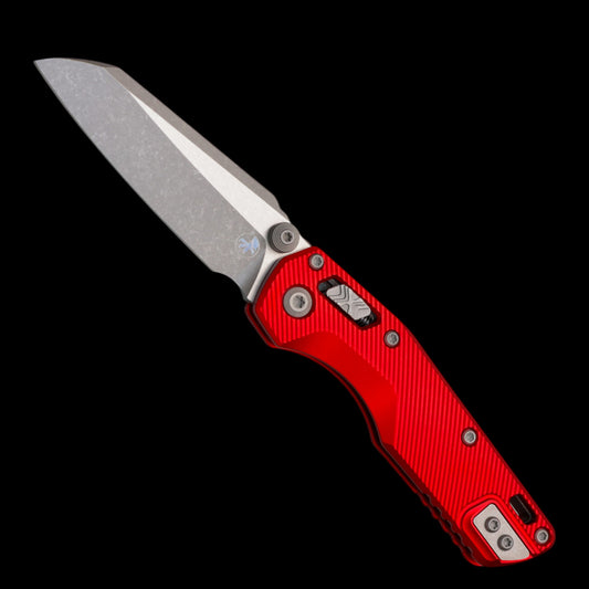 Microtech MSI Mini RAM-LOK Fluted Red Aluminum Handle Apocalyptic Standard 210M-10APFLRD