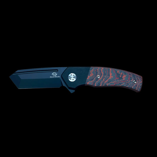 BEANS BLADES Mini Warrior M390 Black PVD Tanto Blade with RK08D Mars Handle (BBBWFCARBONMARS)