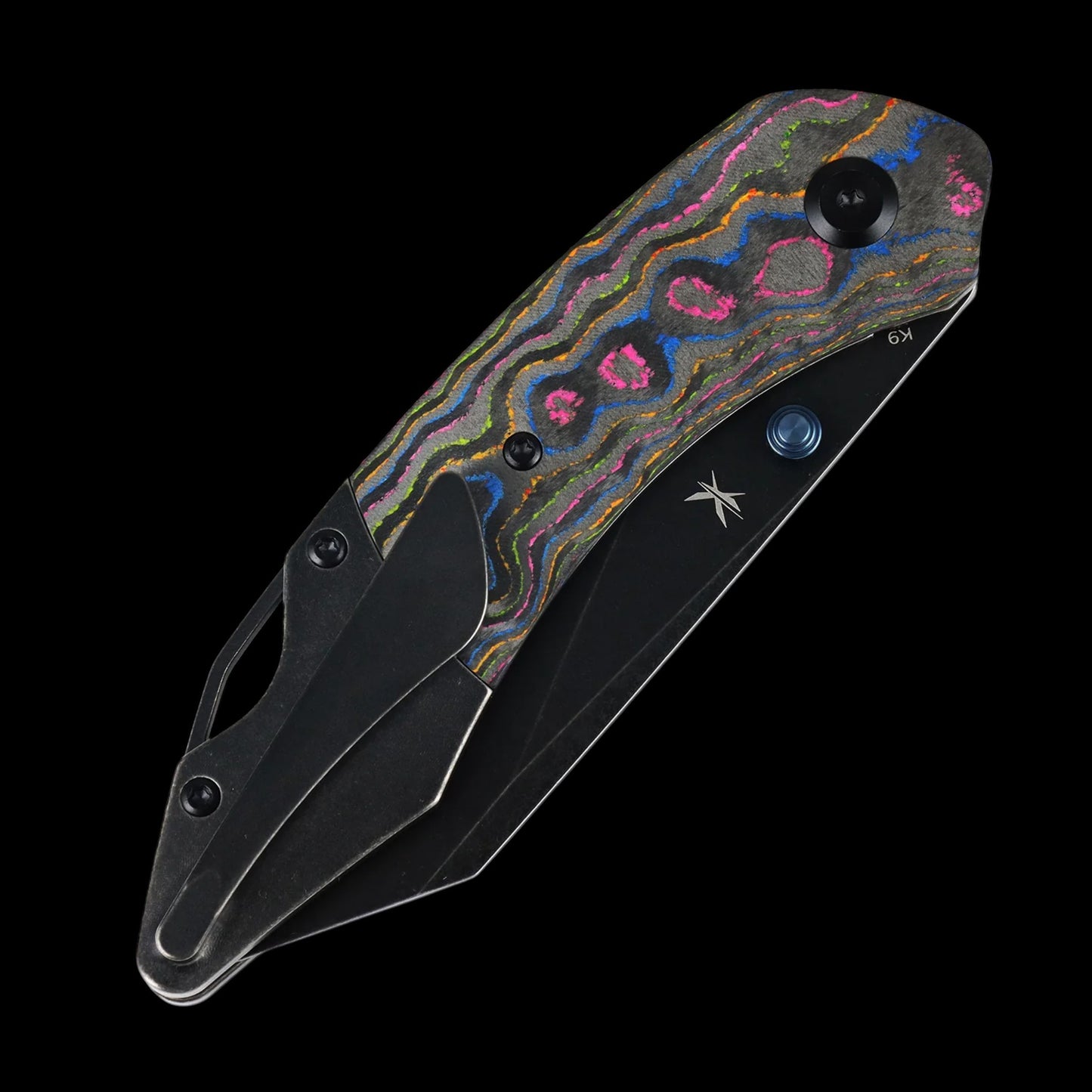 Kansept K9 | Bolster Liner Lock | 80S Camo Carbon & Blackwash Titanium | 3.63" CPM S35VN | Kenison Knives Design | K1151A3