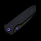 Chaves Knives Brad Blount The Arrestor 229 Black Knurled Aluminum Handles w/ Purple Ti Hardware & Black PVD 154CM - Blue Label