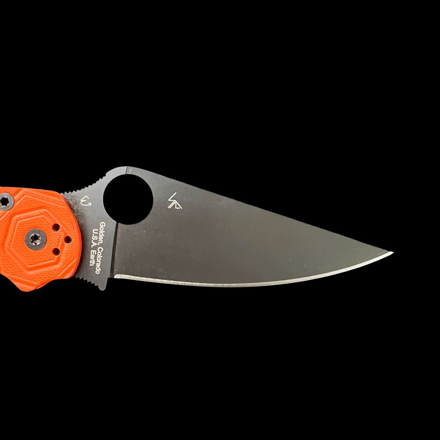 Spyderco Para Military 2 - 3.45" CPM-REX 121 Black ZrOC Blade Finish - HEX Pattern Orange G-10 Scales - CUTLERY SHOPPE EXCLUSIVE - C81GPORRX121BK2