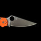 Spyderco Para Military 2 - 3.45" CPM-REX 121 Black ZrOC Blade Finish - HEX Pattern Orange G-10 Scales - CUTLERY SHOPPE EXCLUSIVE - C81GPORRX121BK2