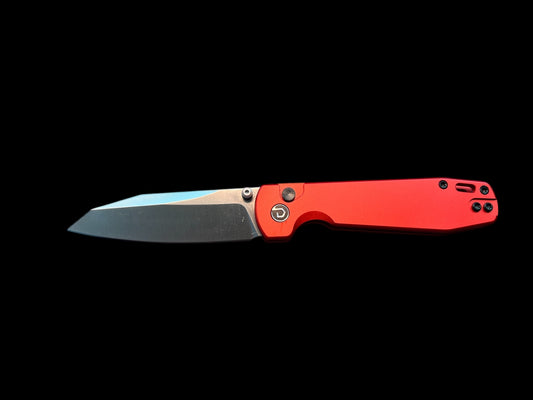 DEFCON TIER 1 TD014RD 7.25" Button Lock Red Aluminum Knife