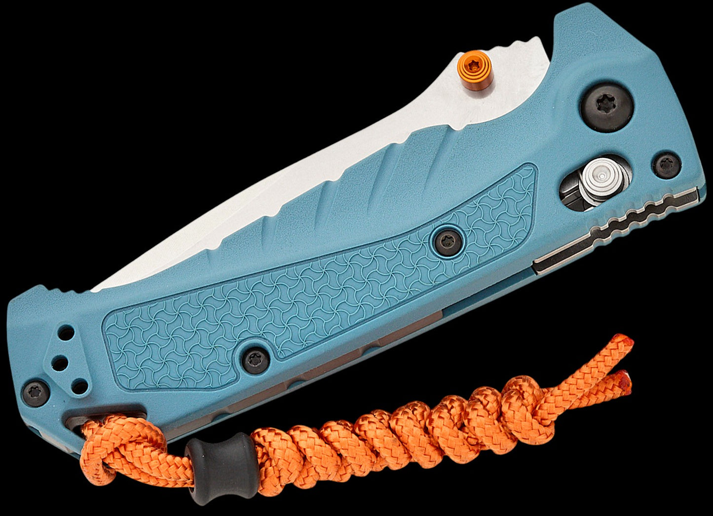 Benchmade Water Mini Adira Folding Knife 3.21" CPM-MagnaCut Stonewashed Drop Point Blade, Depth Blue Grivory Handles, Reversible Deep Carry Clip, AXIS/Crossbar Lock - 18065