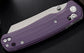 Bestechman Cicada's Wing B-Lock Folding Knife 3.15" Satin Reverse Tanto Blade, Purple G10 Handles, AXIS/Crossbar Lock - BMK06M