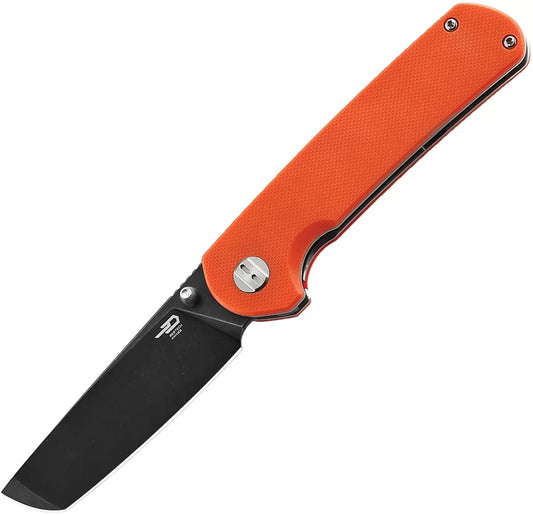 Bestech G31A2 Sledgehammer Black Stonewashed Linerlock Knife Orange Handles