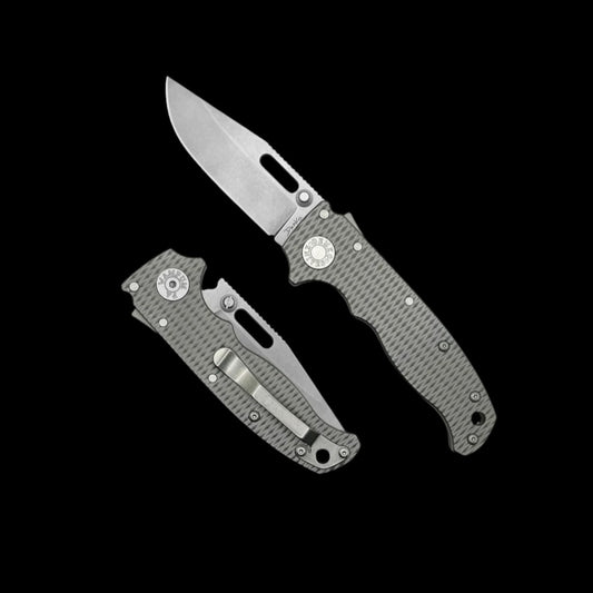 Demko Knives AD20.5 Clip Point Shark-Lock Knife Milled Titanium (3.2" SW 3V)