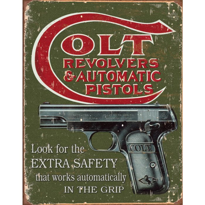 Colt Hand Sign Colt Extra Safety Metal Sign 12 1/2
