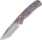 Dreamtech Axis Lock Blue Orange Micarta D4508MBO - Bead Blast 14C28N Stainless Tanto