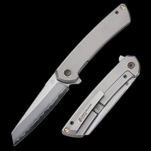North Mountain Echo 3.5" Sheepsfoot Blade Flat Titanium Handles w/ Smooth Flippers