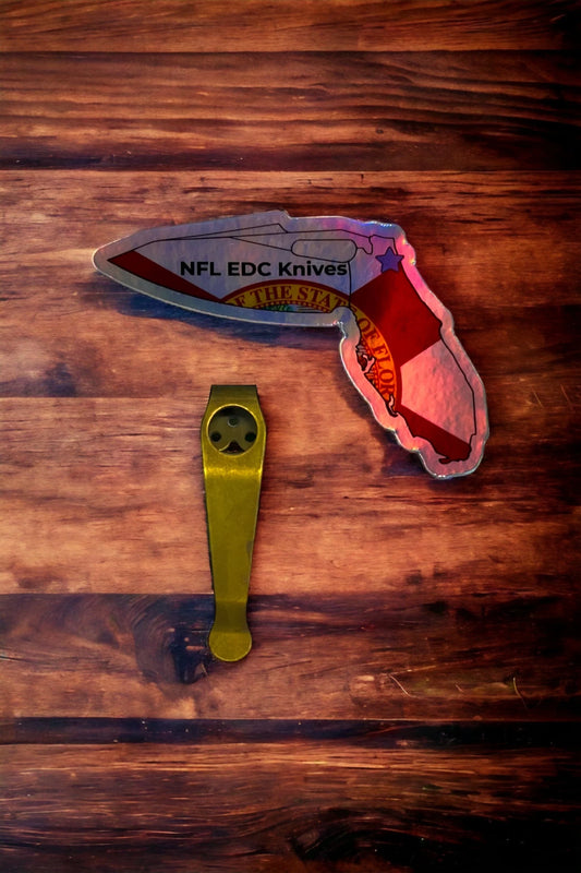 Titanium Deep Carry Pocket Clip Anodized Gold - Spyderco Three Hole PM2 PM3