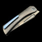 Ketuo Knife Usurper Liner Lock Folding Knife 3.43" M390 DLC Tanto Blade, DLC "Dragon Shard" Titanium Handles, Blue Pivot Collar, Blue Clip - KT-Usurper DLC