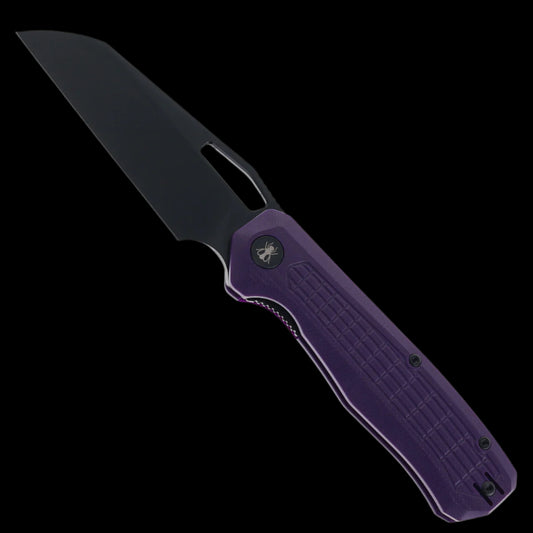 IronFly Syperfly Folding Knife Purple G10 Handle Black 14c28n Blade VF03-PL