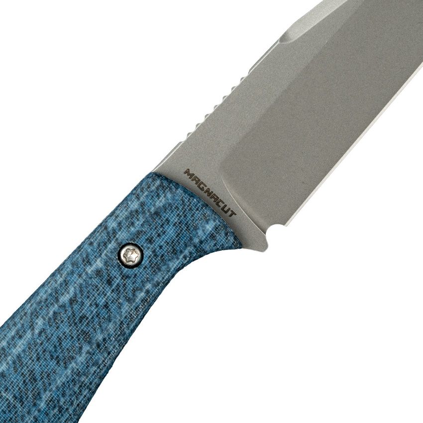 Jack Wolf Knives Collusion Fixed Blade Knife Blue Linen Micarta (3.13" Stonewashed)
